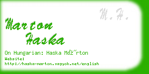 marton haska business card